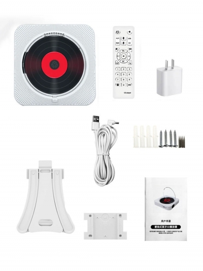 CD плеер портативный, музыкальный проигрыватель, белый-3